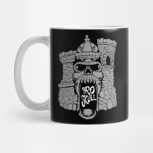 Broskull Logo V.2 Grey Castle with White Letters Mug